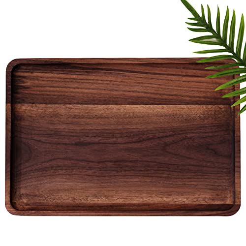 Rustic Walnut Wood Serving Tray