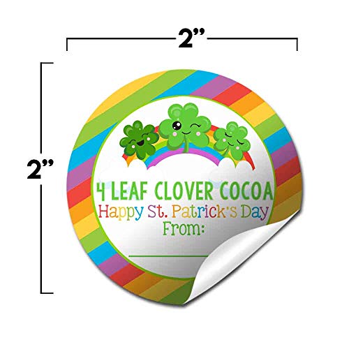 Four Leaf Clover Cocoa St. Patrick's Day Hot Cocoa Bomb Packaging Sticker Labels