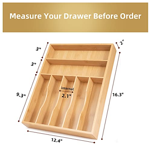 Silverware Organizer Kitchen Drawer Organizer Utensil Organizer Bamboo Silverware Holder Cutlery Organizer in Drawer Flatware Organizer Tray