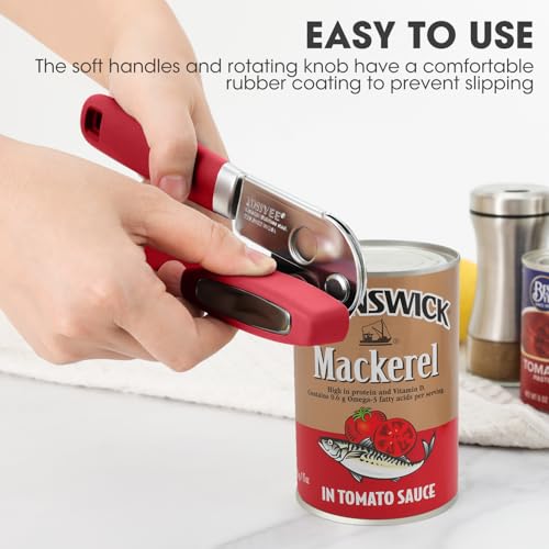 Manual Can Opener Hand Held with Magnet for Home Kitchen