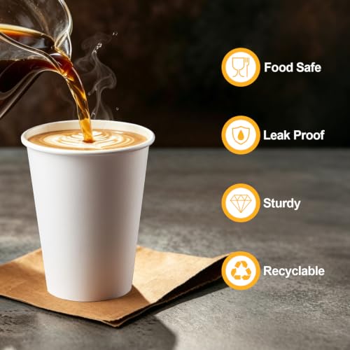 360 Pack 12 oz Disposable Paper Coffee Cups (360 Count)