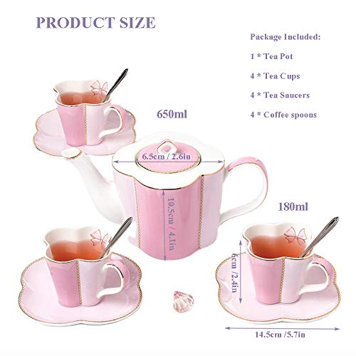 Porcelain Ceramic Coffee Tea Gift Sets Coffee Cup for 4 Series Bone China Teapot with Tea Cups and Teaspoons Birthday Wedding Gifts