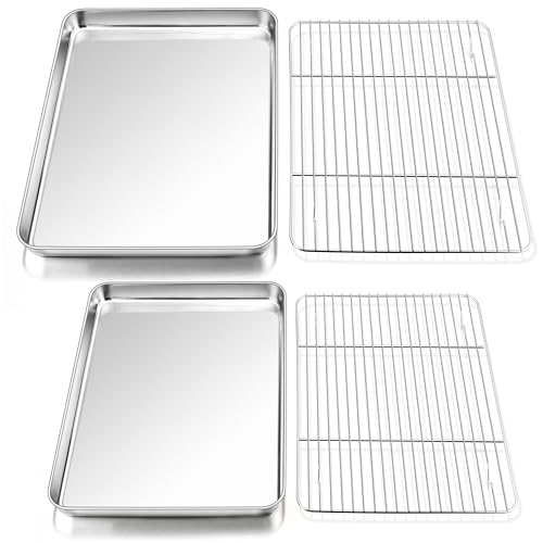 16 + 12.5 Inch Baking Sheet with Rack Set
