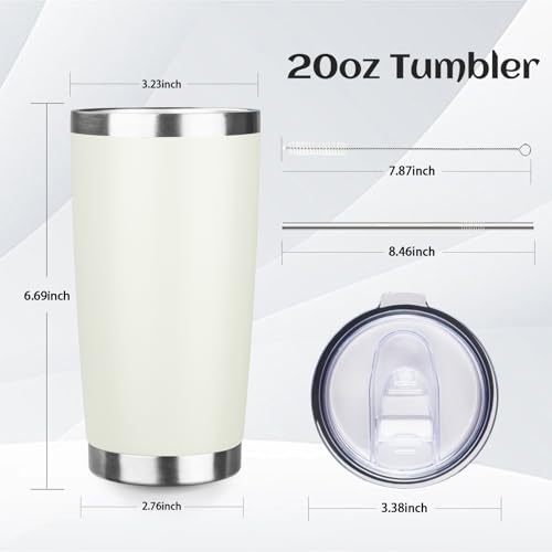 DIW 20oz Insulated Tumbler Travel Coffee Mug with Lid Straw
