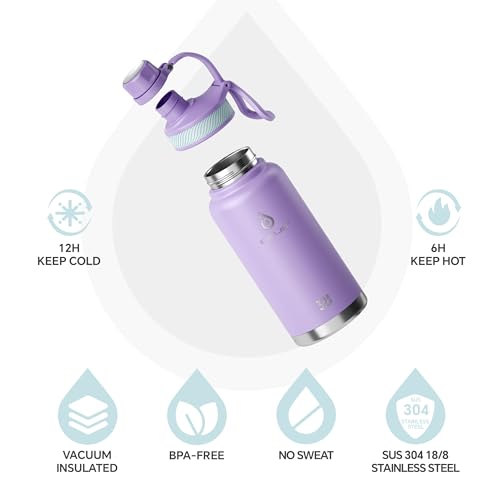 32oz Stainless Steel Insulated Bottle with 2 Leak