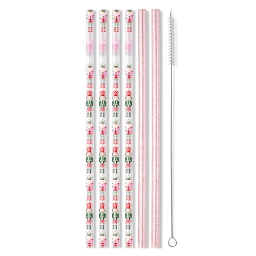 Reusable Straw Set with Cleaning Brush (6 Count)