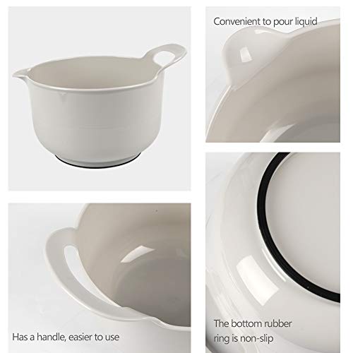 4 Pack Nesting Mixing Bowl with Pour Spout and Handle