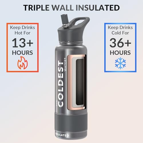 Coldest Insulated Water Bottle with Straw Lid