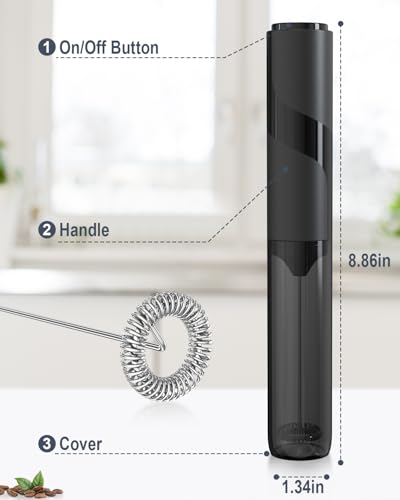 Milk Frother Handheld with Cover