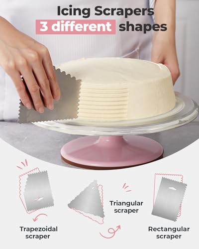 Aluminum Cake Stand Turntable Set for Decorating Baking Kit
