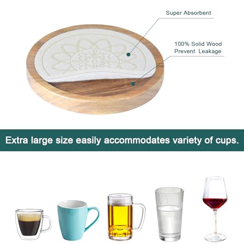 5 Pack Wood Coasters for Drinks