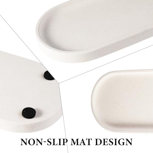 Creamy White Marble Tray for Bathroom