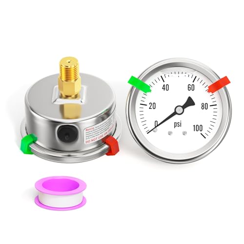 0 100PSI Stainless Steel Liquid Filled Pressure Gauge