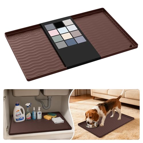 Waterproof Silicone Under Sink Mat 22'' x 14'' Shelf Liner for Kitchen and Bathroom