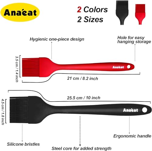2 Pack Silicone Basting Pastry Brushes