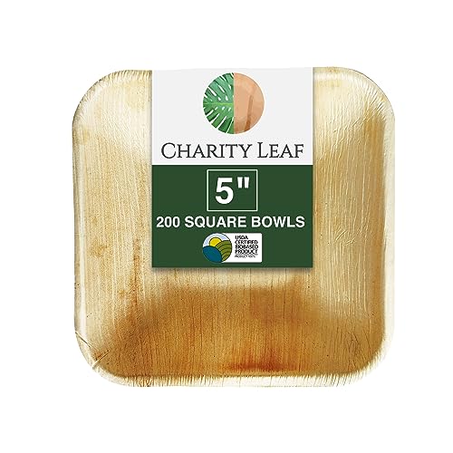 Disposable Bamboo 5" Square Bowl (200 Count)