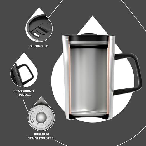16 oz Insulated Coffee Mug with Lid and Handle
