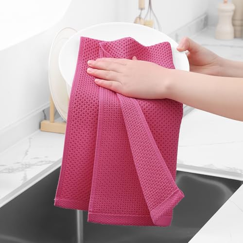 100% Cotton Waffle Weave Kitchen Dish Towels 4 (4 Count)
