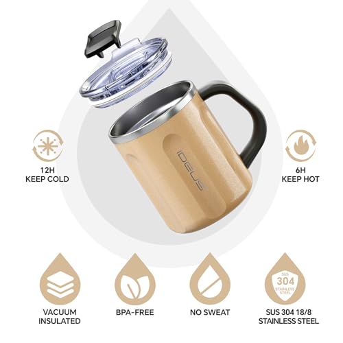 16 oz Insulated Coffee Mug with Lid and Handle