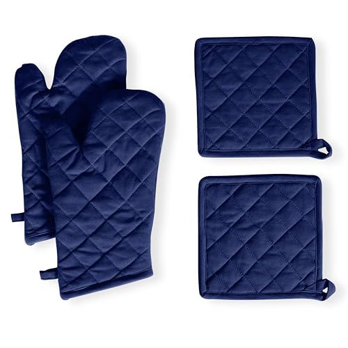 4 Piece Set 2 Oven Mitts & 2 Potholders (4 Count)