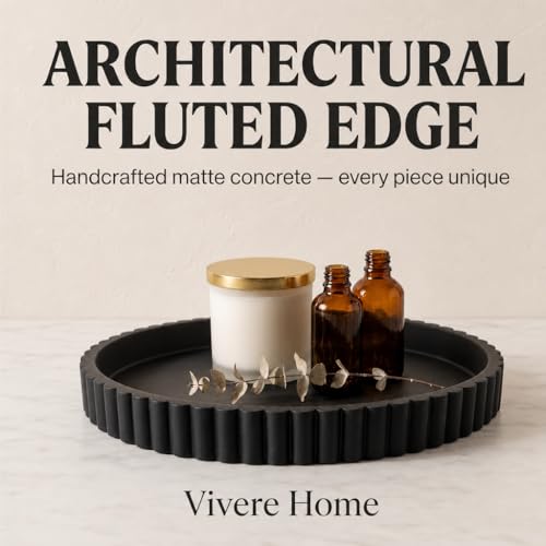 11 Inch Concrete Round Tray Home Decor for Coffee Table Decor