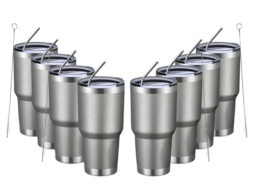 30oz Insulated Tumbler With Lids and Straws (8 Count)