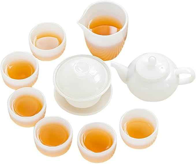 Glass Gongfu Tea Set, Large Gaiwan with Japanese Teapot and Cups-suit7