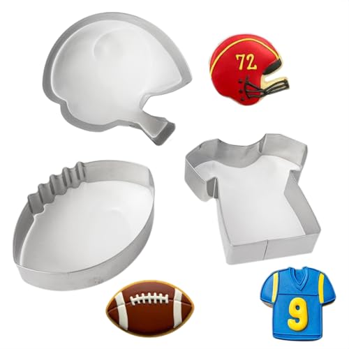 Football Jersey Helmet Cookie Cutters Set (3 Count)