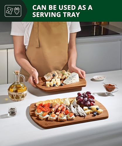 Wooden Cutting Boards for Kitchen Meal Prep & Serving (2 Count)