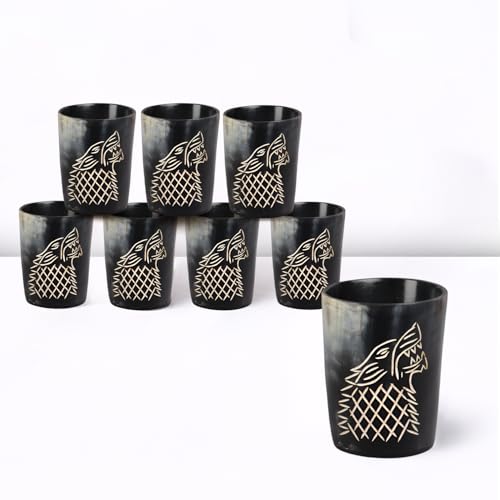 Viking Horn Shot Glasses Set of 8 (8 Count)