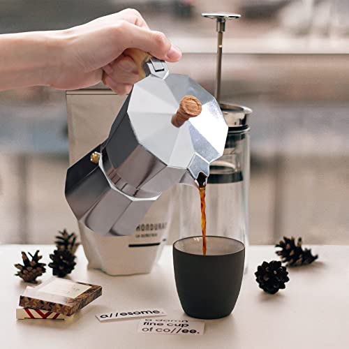 Stovetop Espresso Maker Aluminum Moka Pot 6 Cups Cuban Coffee Maker Stovetop Coffee Maker Moka Italian Espresso