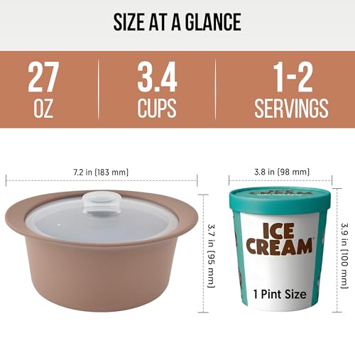 27oz Platinum Silicone Microwave Steamer Pot with Handle & Lid