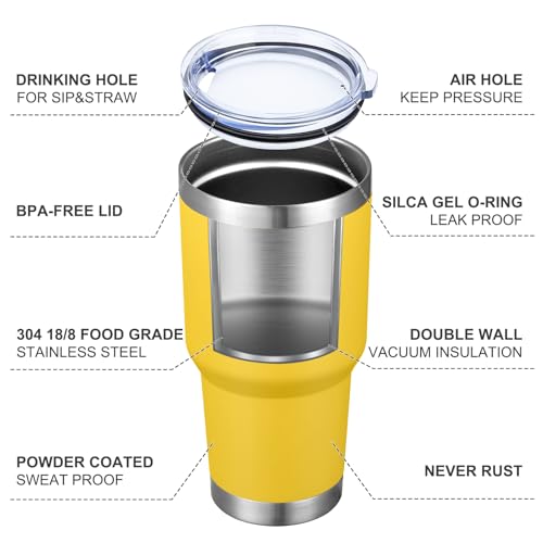 30oz Insulated Tumbler With Lids and Straws (4 Count)