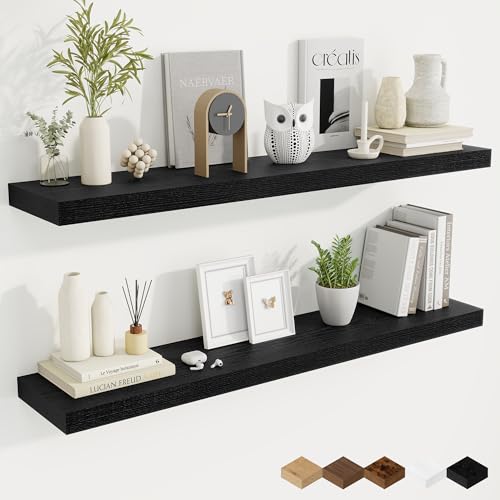 48 Inch Black Floating Shelves (2 Count)