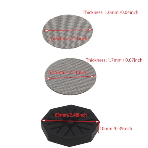 53.5mm Puck Screen Stainless Steel Espresso Puck Screen Coffee Filter Mesh with Silicone Holder Compatible with Espresso Machine 54mm Portafilter Basket