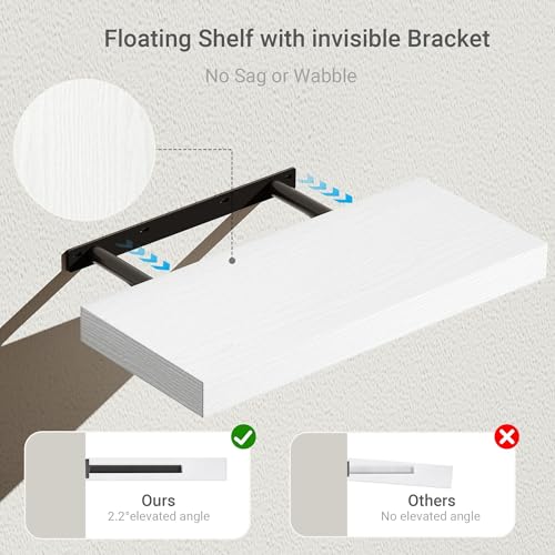 Floating Shelves for Wall Mounted 16 inch Set of 2 (2 Count)