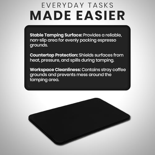 Premium Black Espresso Tamping Mat 8.75" x 3"
