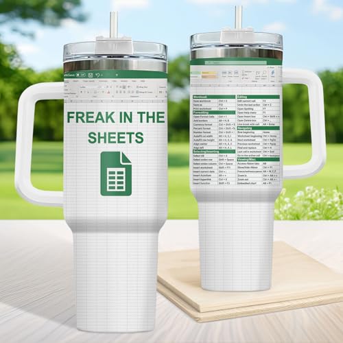 Freak Sheets Spreadsheet 40 oz Tumbler with Handle