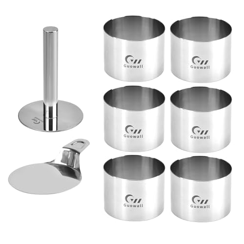 6 pcs Seamless Cake Ring Mold Set 3 inch Stainless Steel Round Cake Cutter Food Pastry Mousse Mold for Baking