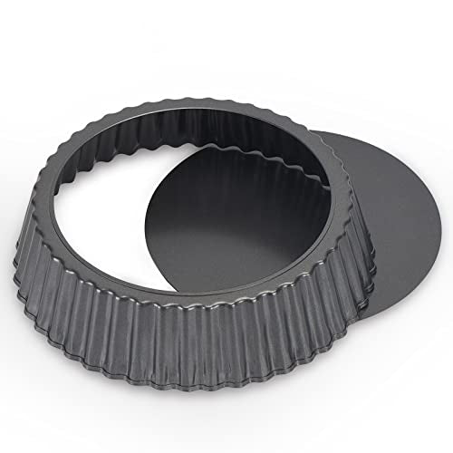 2 Pack 9.4 × 2 Inches Nonstick Tart Pan with removable bottom (2 Count)
