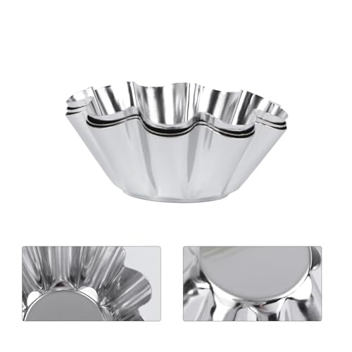 6Pcs Stainless Steel Chrysanthemum Tart Pans Non