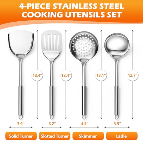 Stainless Steel Cooking Utensils (4 Count)