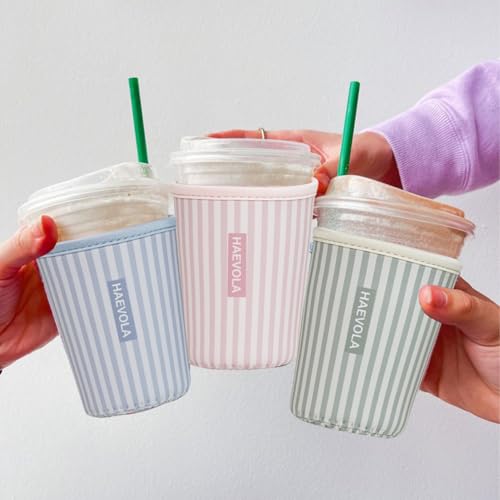 Reusable Insulated Neoprene Iced Coffee Cup Sleeve (3 Count)