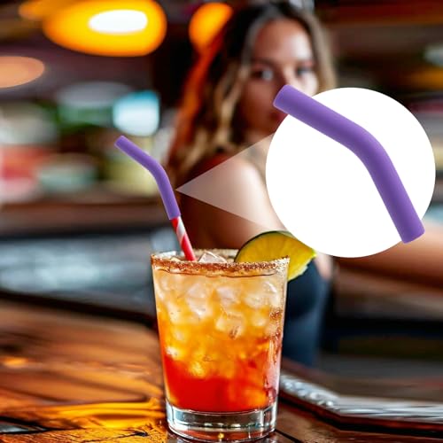 6pcs Food Grade Silicone Metal Straw Tips (6 Count)