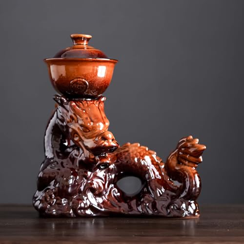 Ceramic Teapot with Infuser Semi Automatic Tea Set Magic Teapot with 8 cups Gradient Color