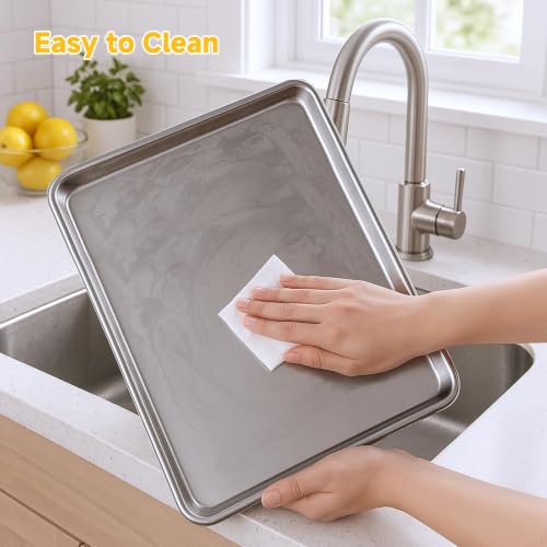 3 Pack Heavy Duty Stainless Steel Baking Sheet Set (3 Count)