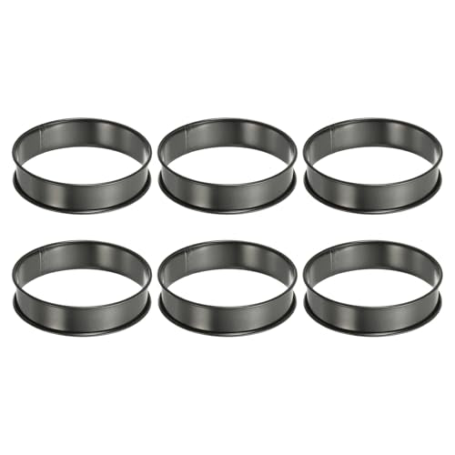 6pcs Crumpet Rings 3.94" Nonstick Round Cake Ring Stainless Steel Double Rolled English Pastry Rings for Kitchen Baking Crumpet Dessert (6 Count)