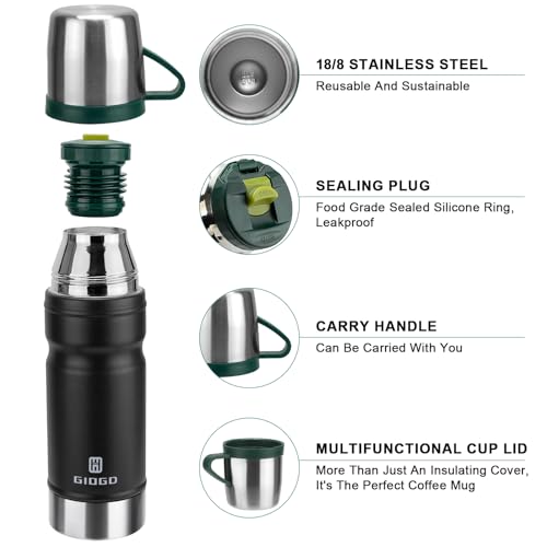 Vacuum Insulated Water Bottle Thermo Water Flask with Cup 680ml