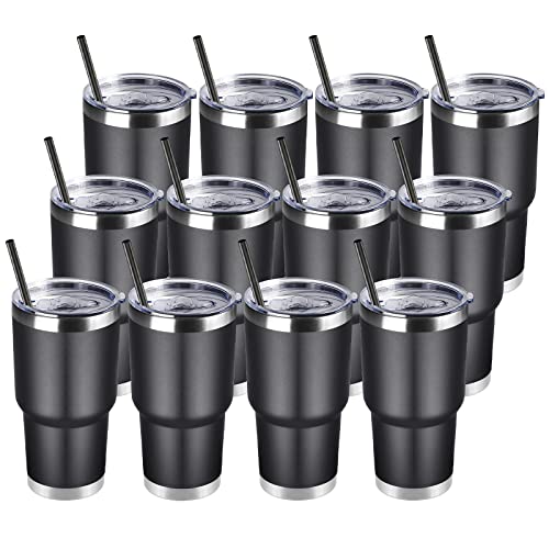 30 oz Tumbler with Lid and Straw (12 Count)