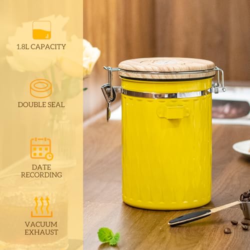 Coffee Container with Sealed Cantilever Lid and Scoop (60.8652 Fl Oz)
